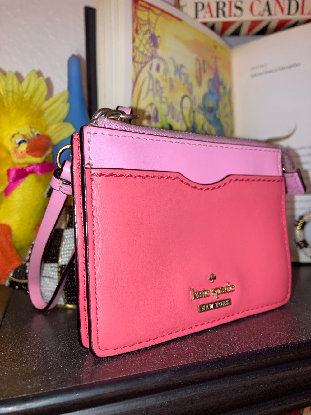 kate spade Pink Leather Card Wallet Wristlet